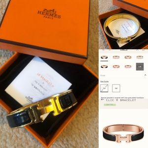 Hermes PM Bracelet in black - gold